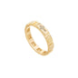 Anel quadriculado com cruz banhado a ouro 18k