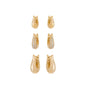 Trio de argola gota banhado a ouro 18k - Biju & Cia.