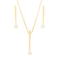 Conjunto de palito com pérola banhado a ouro 18k - Biju & Cia.