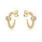 Brinco de argola com coração banhado a ouro 18k - Biju & Cia.