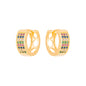 Brinco de argola articulada com zircônias coloridas banhado a ouro 18k - Biju & Cia.