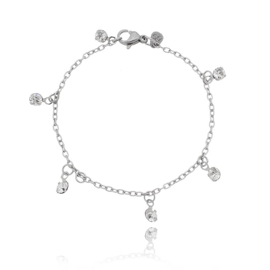 Pulseira com pedra pendurada banhada a ouro 18k