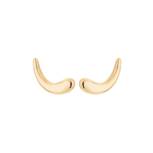 Brinco eacuff gota lisa banhado a ouro 18k - Biju & Cia.