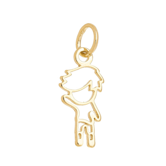 Pingente menino banhado a ouro 18k - Biju & Cia.
