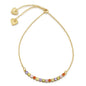 Pulseira com zircônias coloridas banhada a ouro 18k