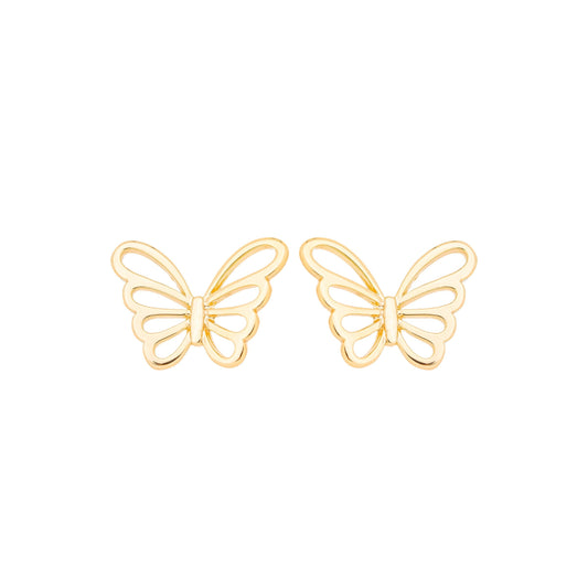 Brinco borboleta banhado a ouro 18k - Biju & Cia.