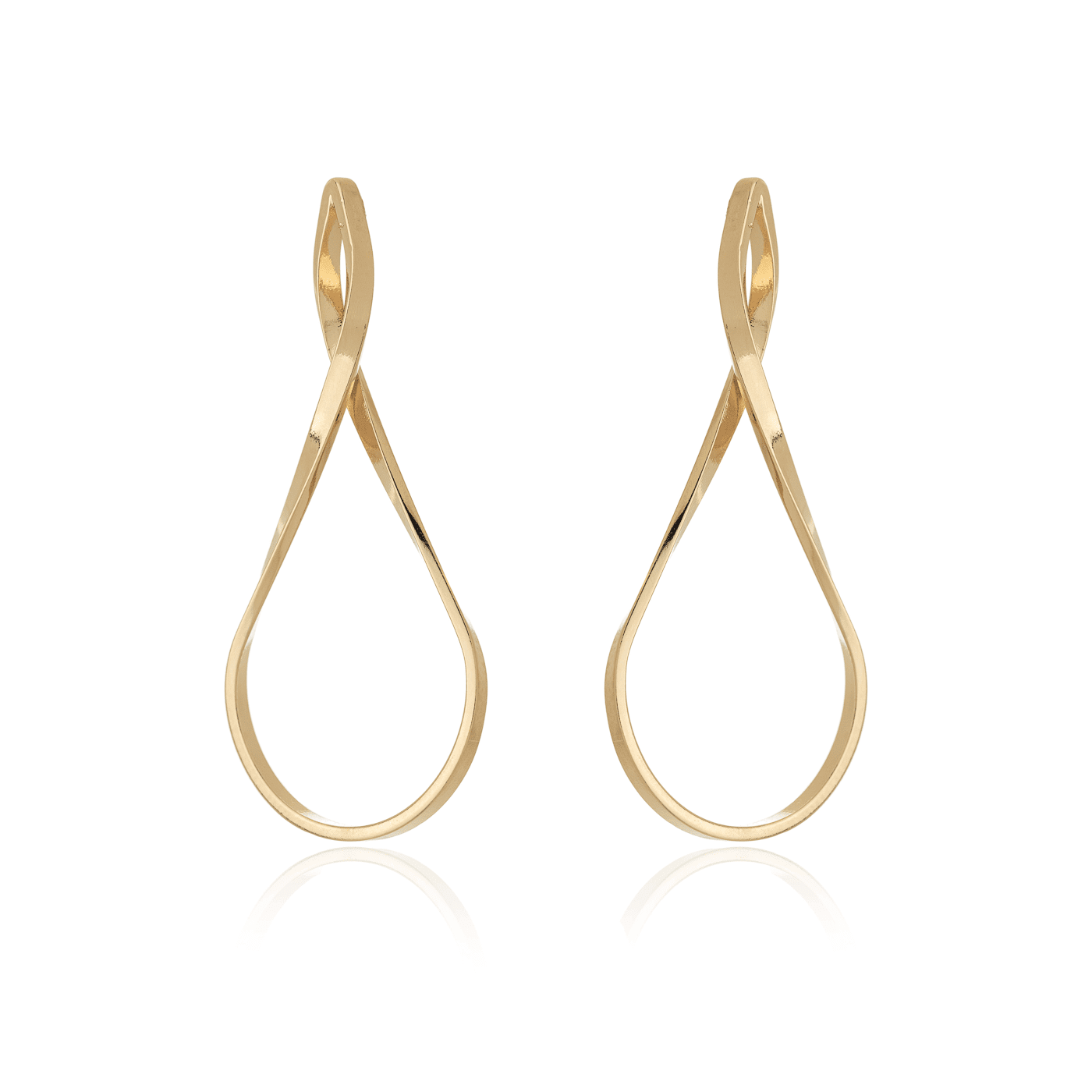 Brinco de fio em formato de gota banhado a ouro 18k - Biju & Cia.