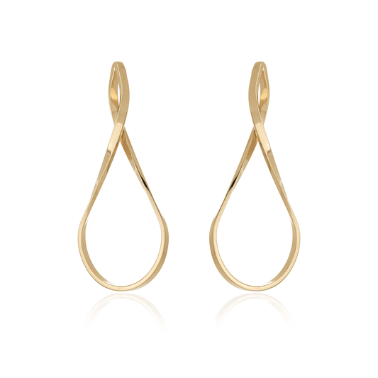 Brinco de fio em formato de gota banhado a ouro 18k - Biju & Cia.