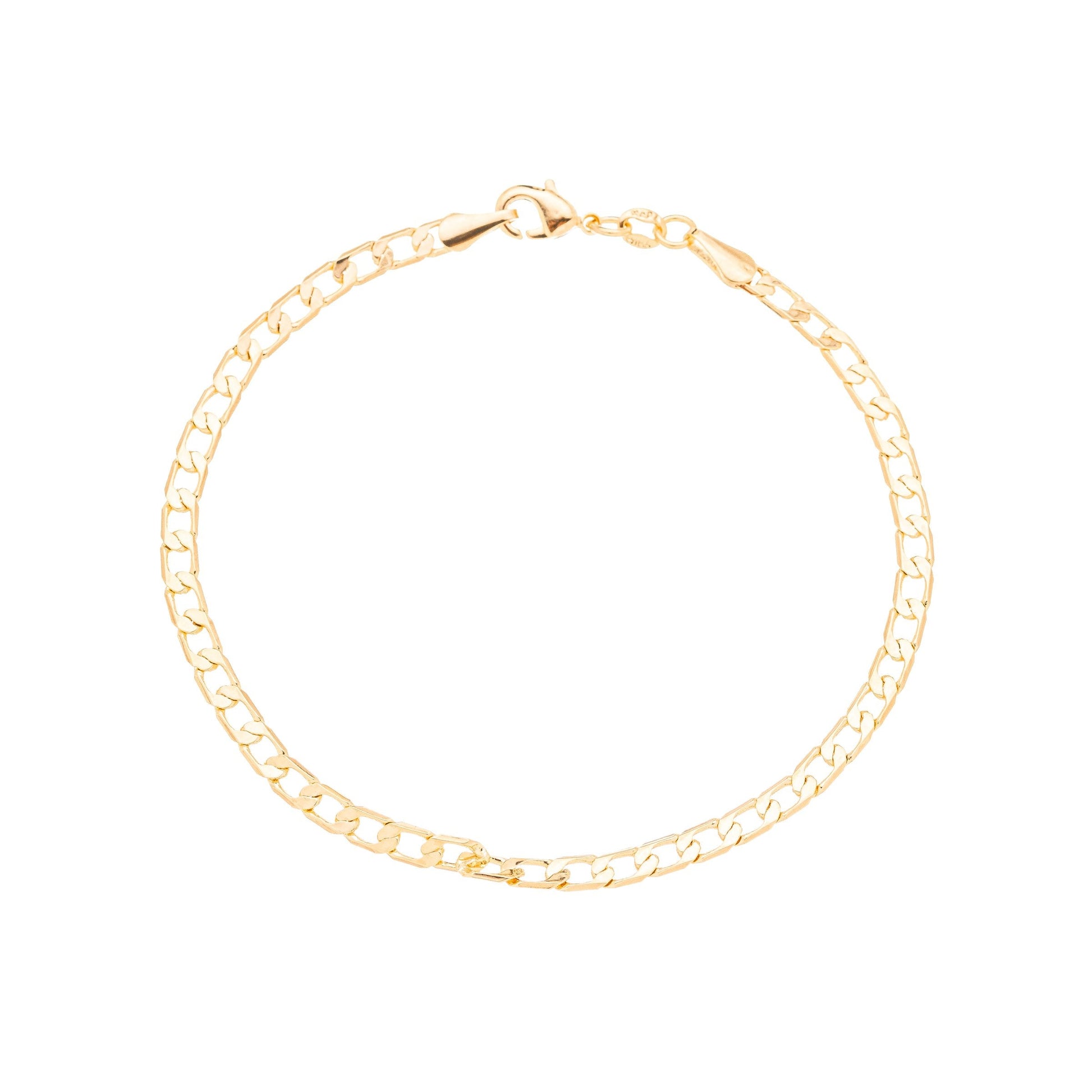 Pulseira masculina lisa banhada a ouro 18k - Biju & Cia.