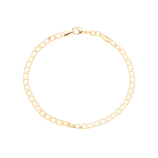 Pulseira masculina lisa banhada a ouro 18k - Biju & Cia.