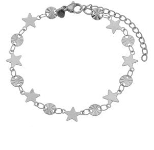 Pulseira estrelas em aço inox