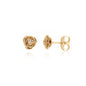 Brinco de flor com pedra banhado a ouro 18k - Biju & Cia.