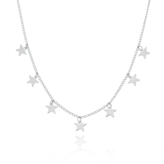 Gargantilha com estrelas em aço inox - Biju & Cia.
