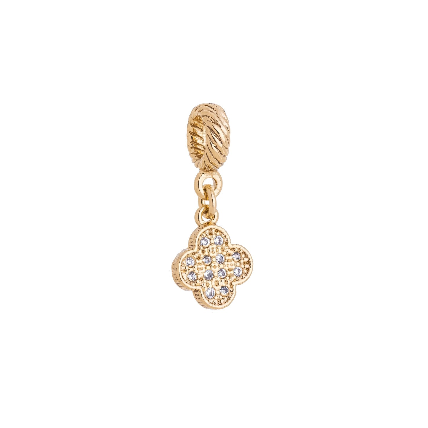 Berloque de flor com zircônias banhado a ouro 18k - Biju & Cia.