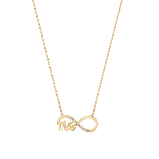 Gargantilha infinito mãe com zircônias banhada a ouro 18k - Biju & Cia.