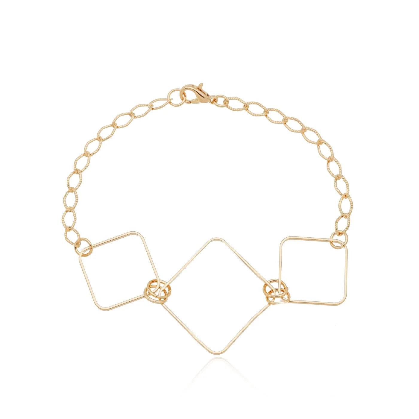 Pulseira losangos banhada a ouro 18k - Biju & Cia.