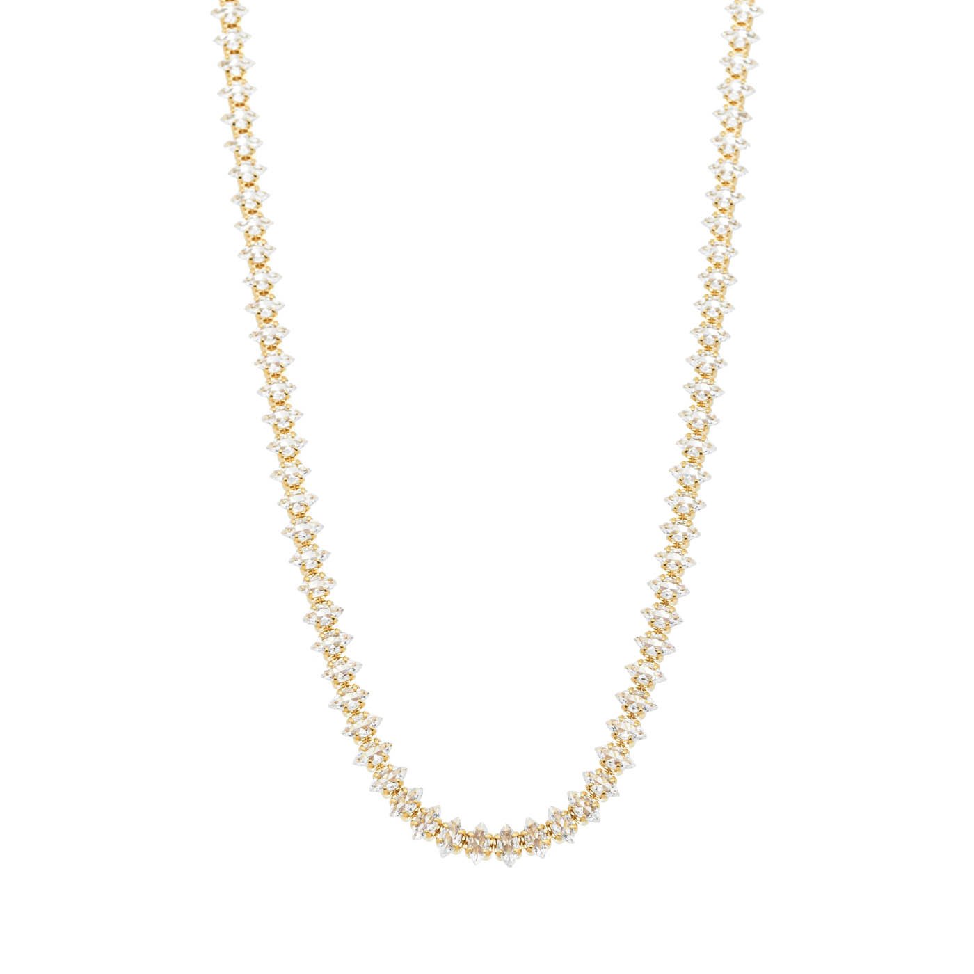 Choker com zircônias navete banhada a ouro 18k - Biju & Cia.