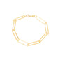 Pulseira lisa oval banhada a ouro 18k - Biju & Cia.