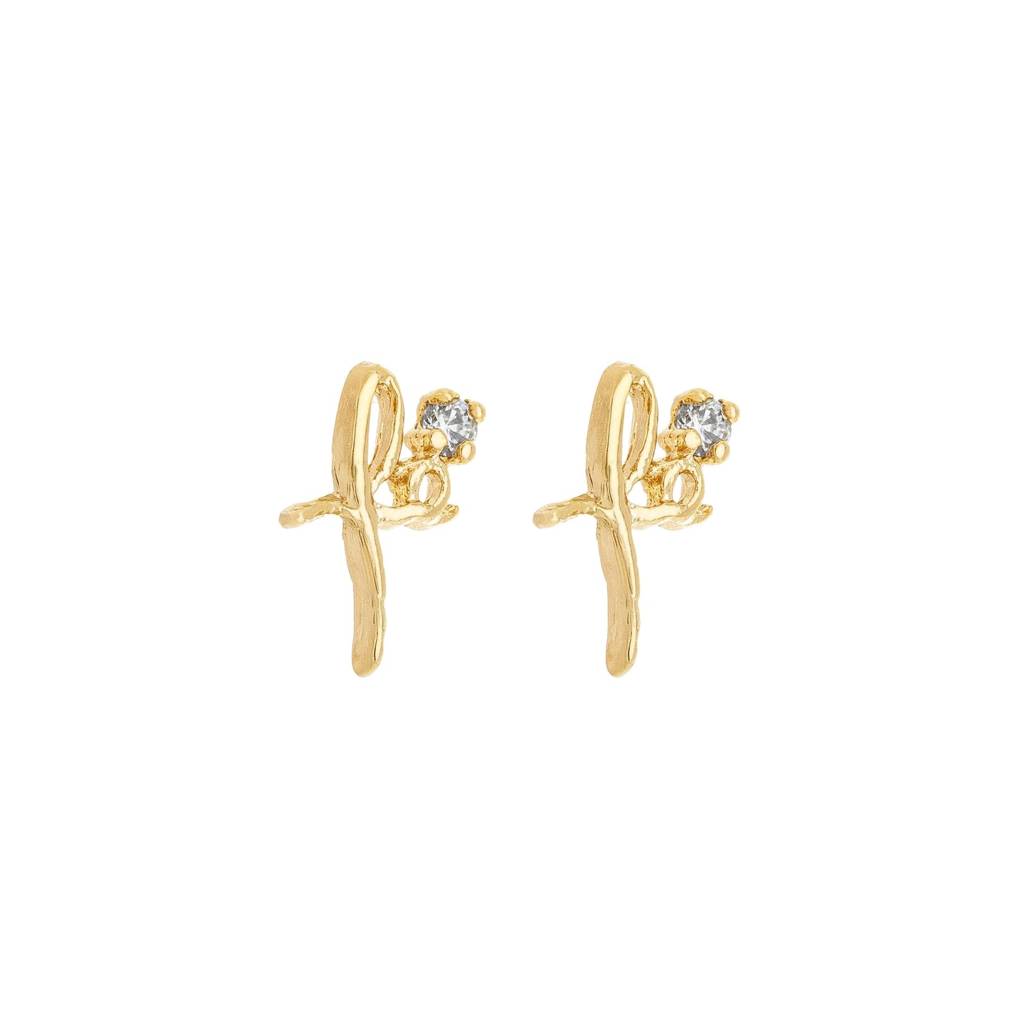 Brinco fé banhado a ouro 18k - Biju & Cia.