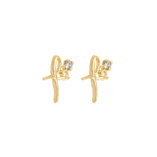Brinco fé banhado a ouro 18k - Biju & Cia.