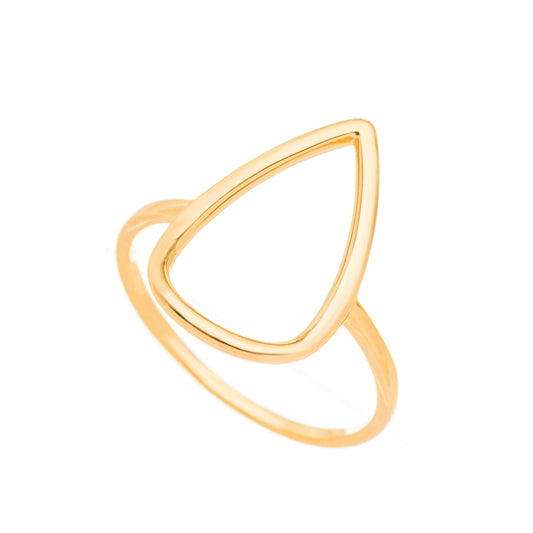 Anel gota banhado a ouro 18k