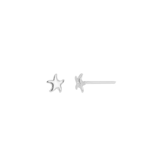 Brinco de estrela do mar em aço inox - Biju & Cia.