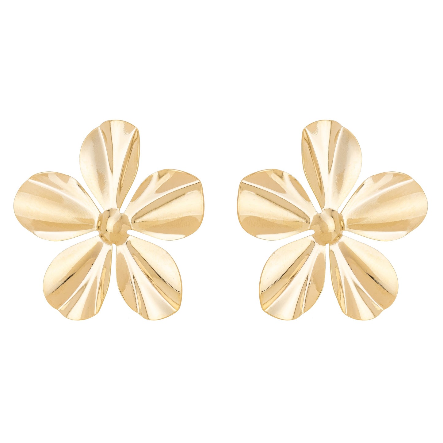 Brinco de flor banhado a ouro 18k - Biju & Cia.