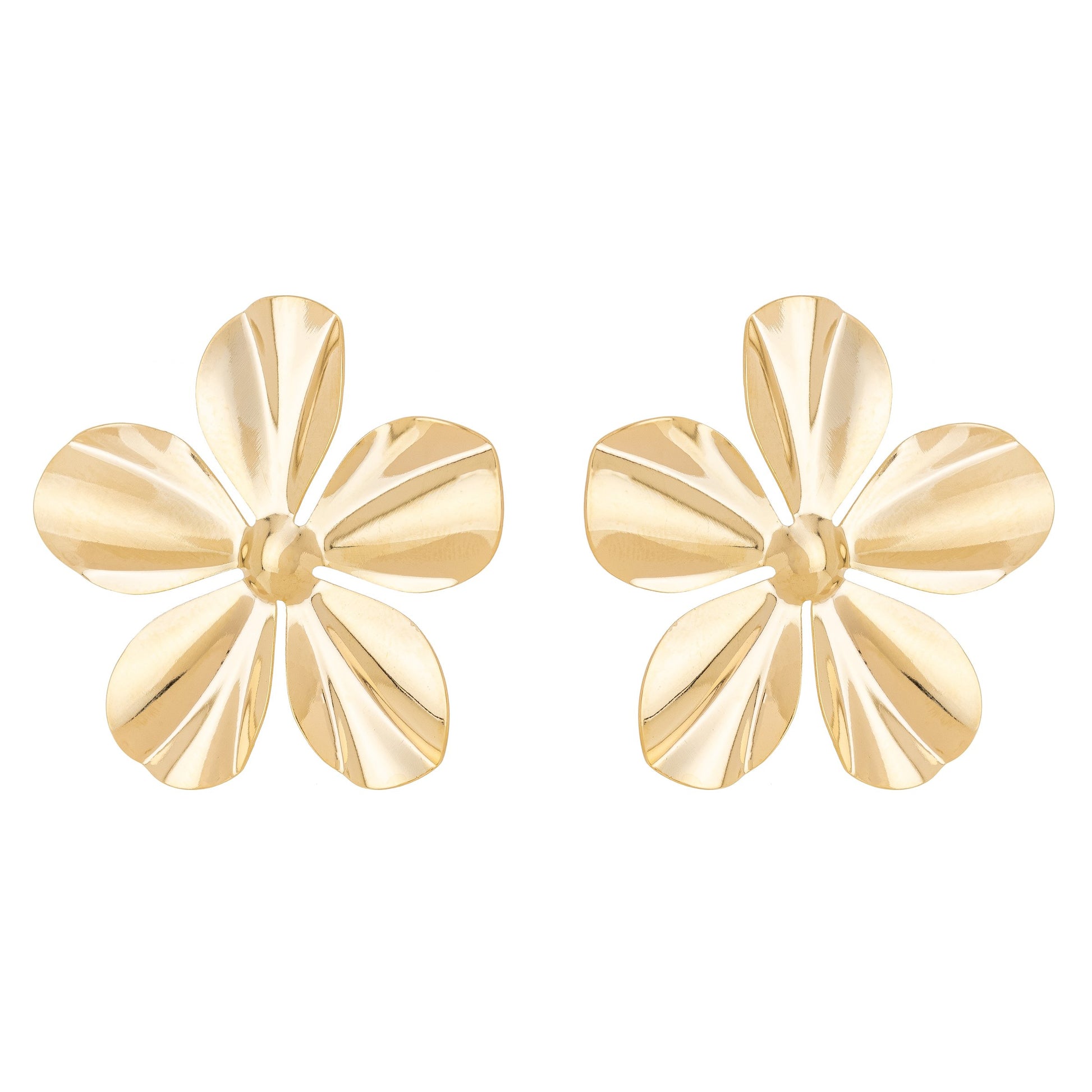 Brinco de flor banhado a ouro 18k - Biju & Cia.