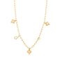 Choker com corações e ponto de luz banhada a ouro 18k