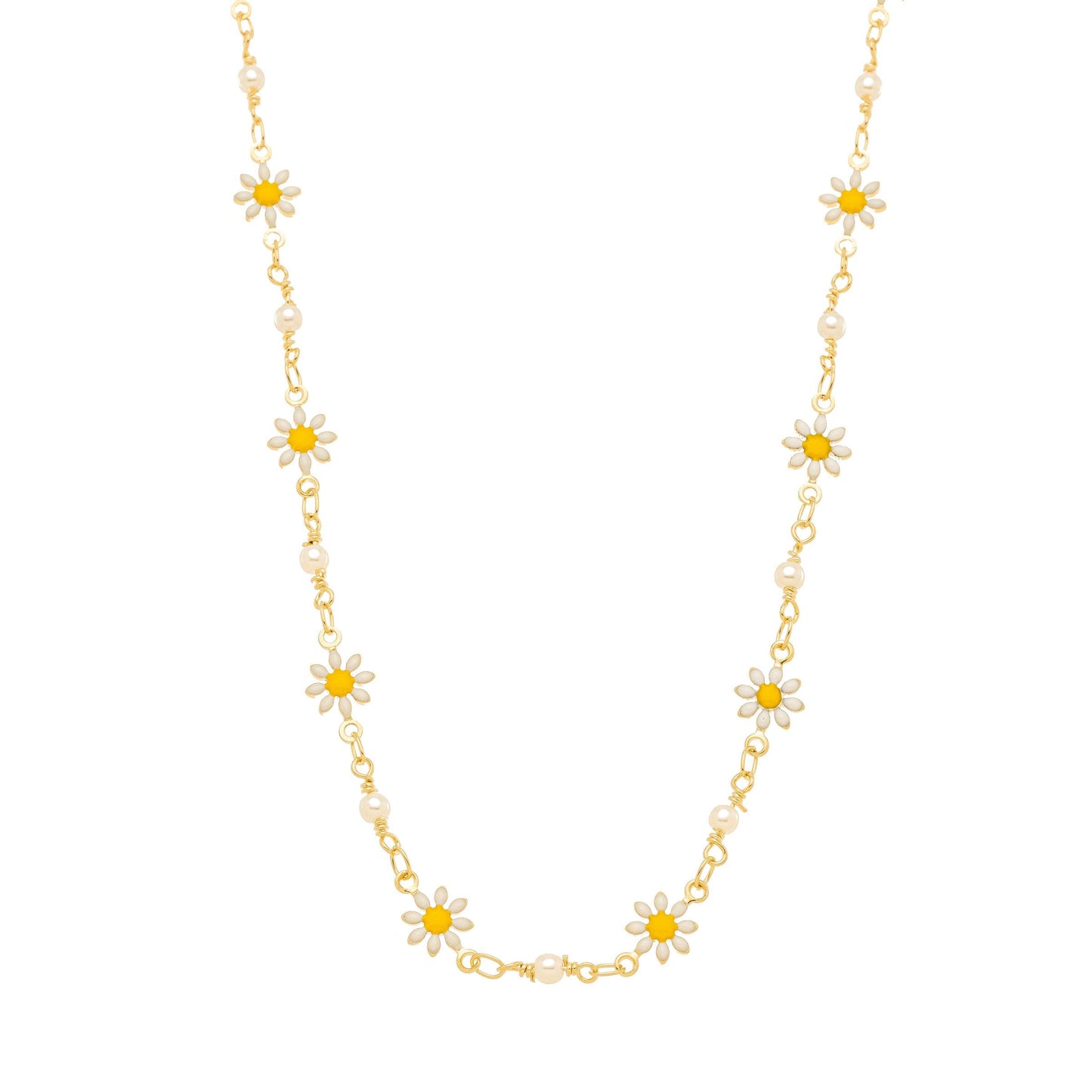Choker de margaridas banhada a ouro 18k - Biju & Cia.