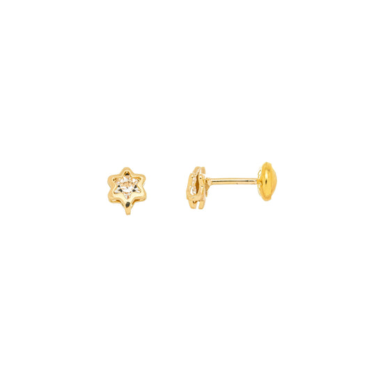 Brinco estrela baby banhado a ouro 18k - Biju & Cia.