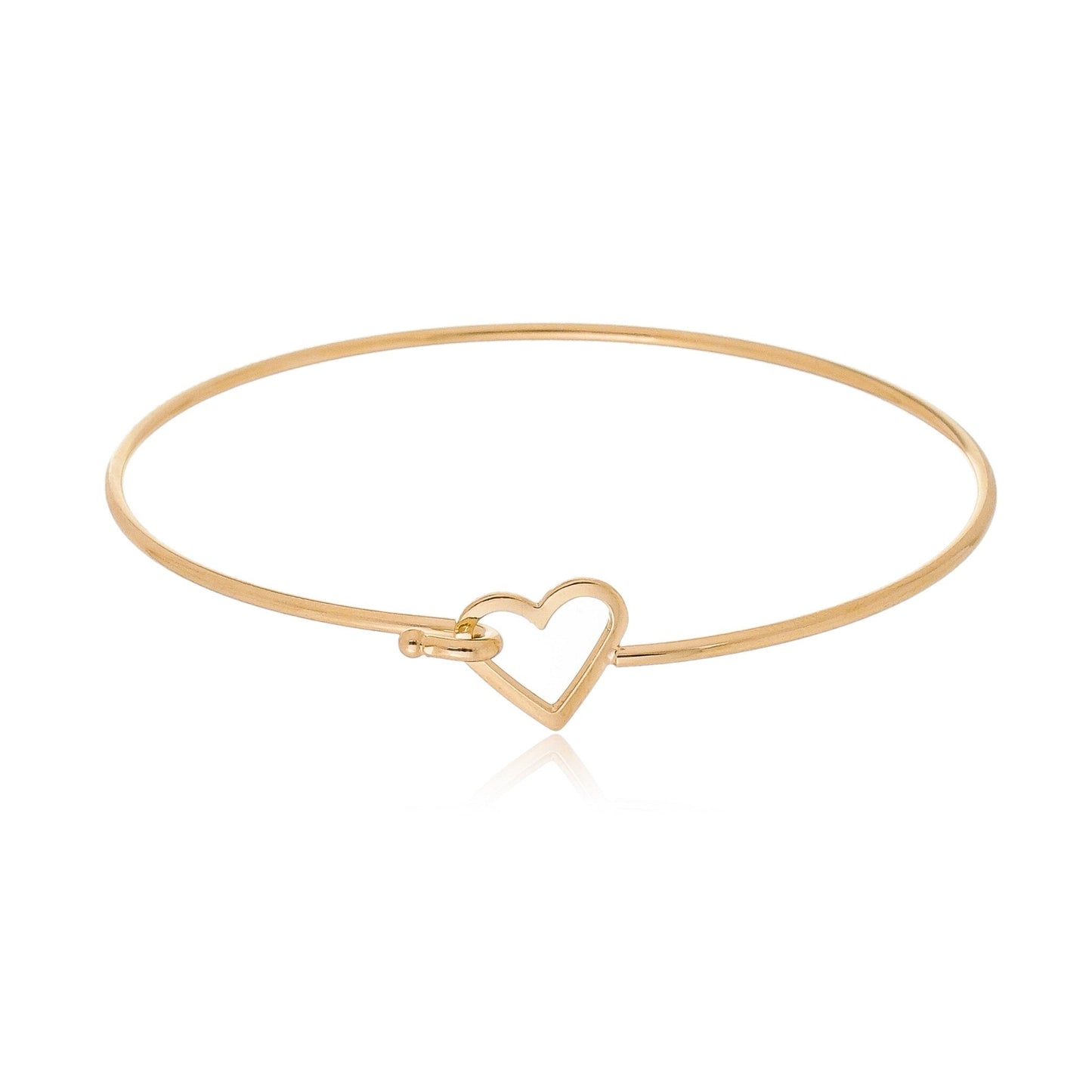 Bracelete com coração banhado a ouro 18k - Biju & Cia.