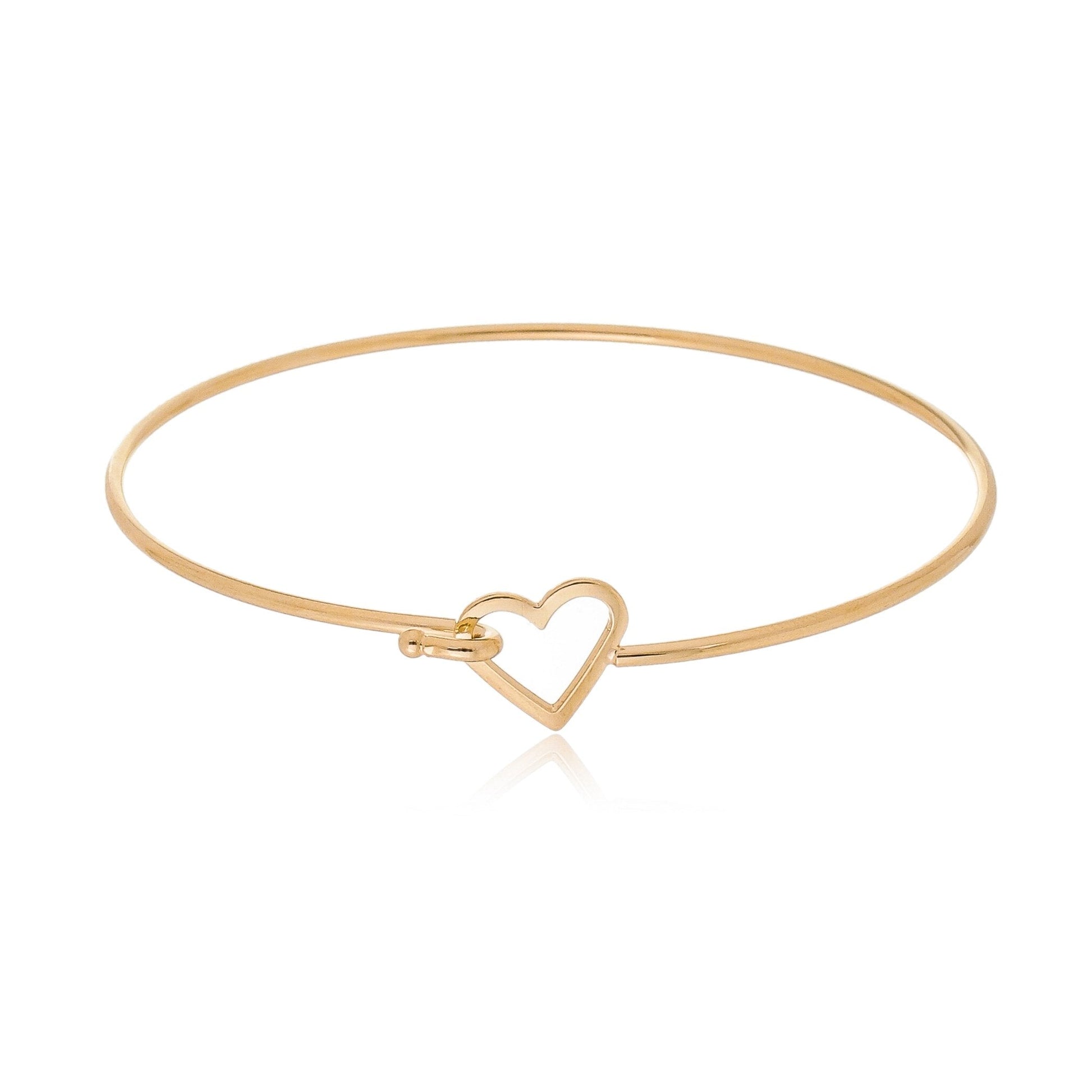 Bracelete com coração banhado a ouro 18k - Biju & Cia.
