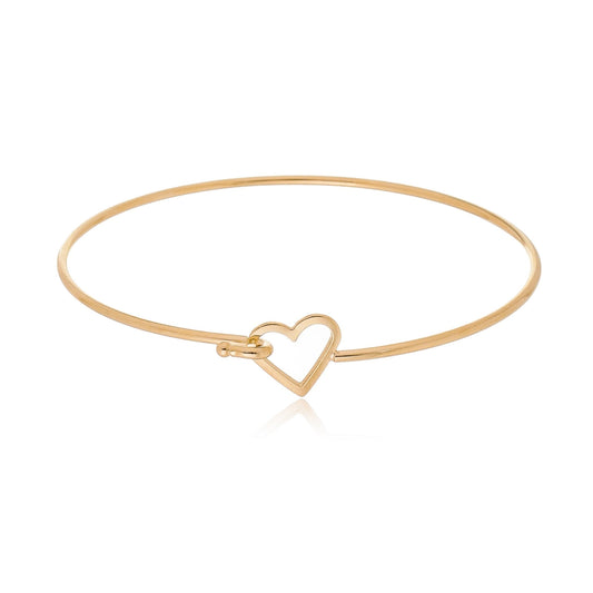 Bracelete com coração banhado a ouro 18k - Biju & Cia.