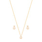 Conjunto de pérola com zircônia banhado a ouro 18k
