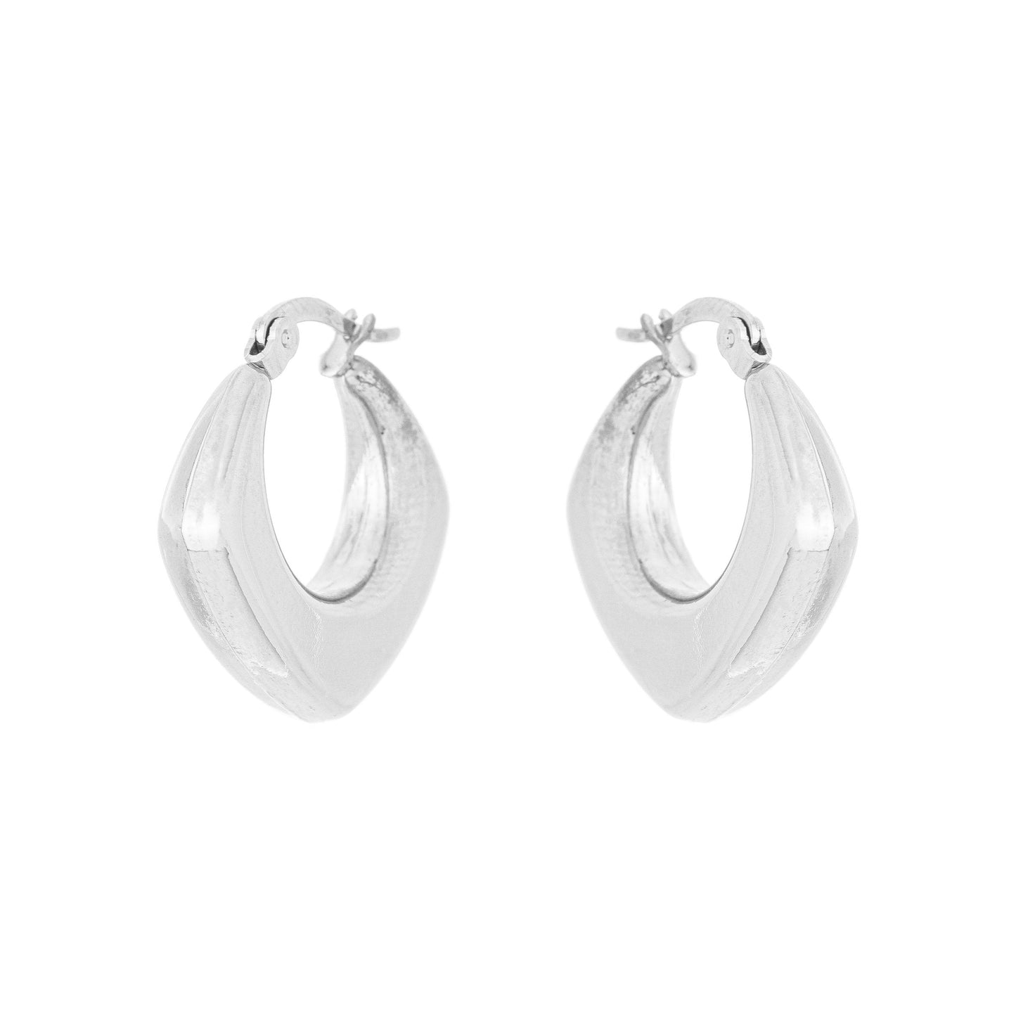 Brinco de argola quadrada em aço inox - Biju & Cia.
