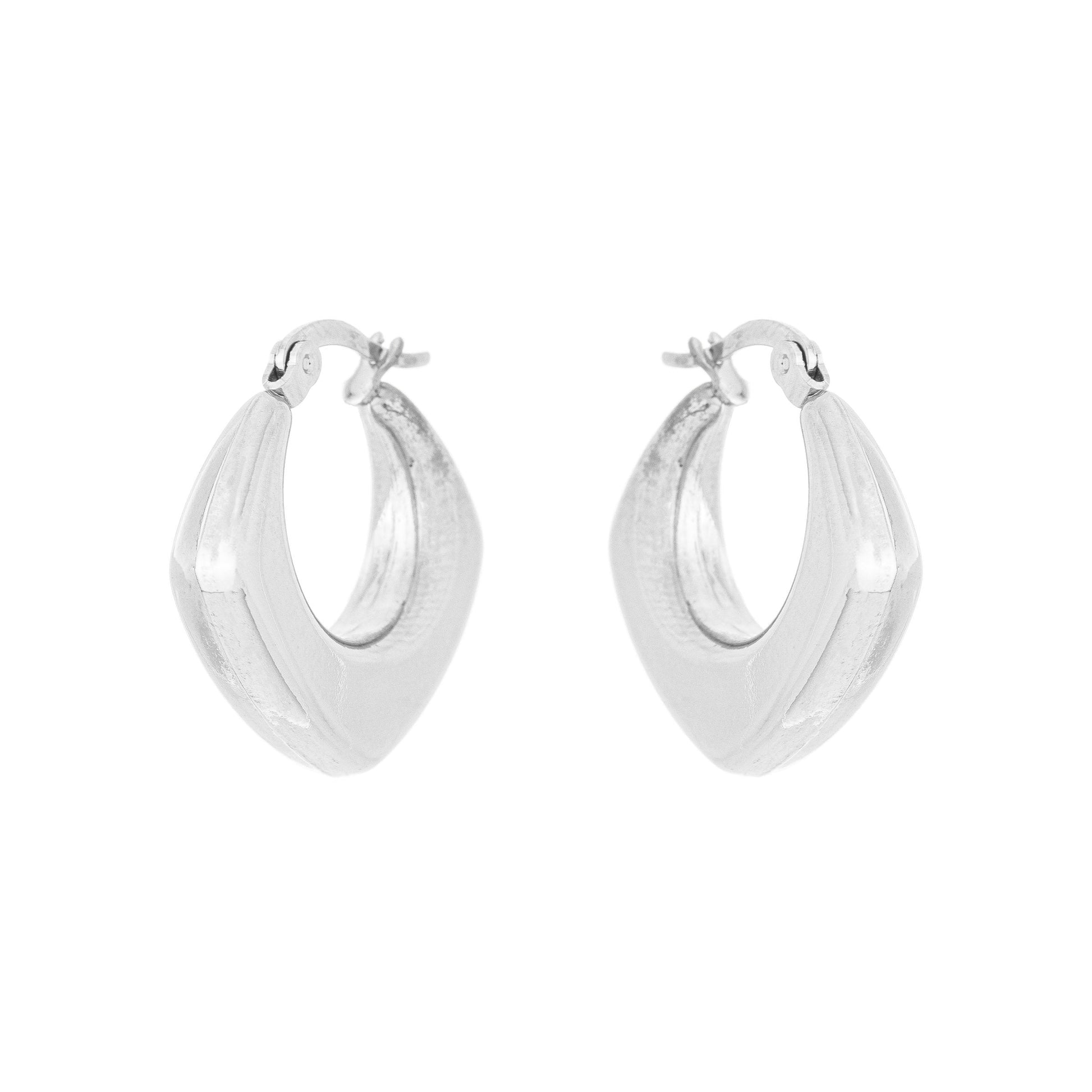Brinco de argola quadrada em aço inox - Biju & Cia.