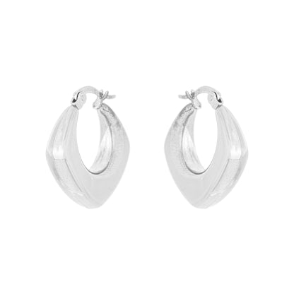 Brinco de argola quadrada em aço inox - Biju & Cia.