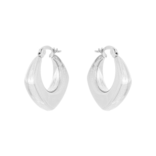 Brinco de argola quadrada em aço inox - Biju & Cia.