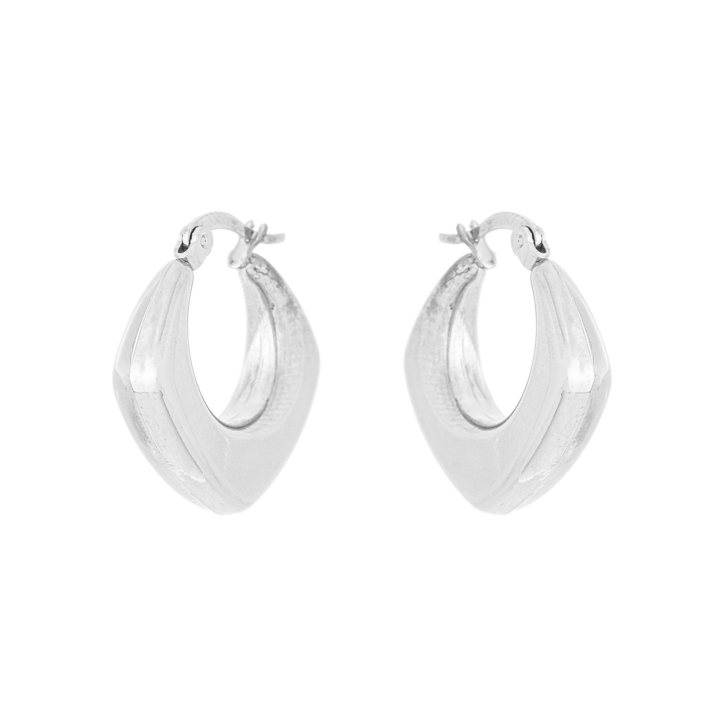 Brinco de argola quadrada em aço inox