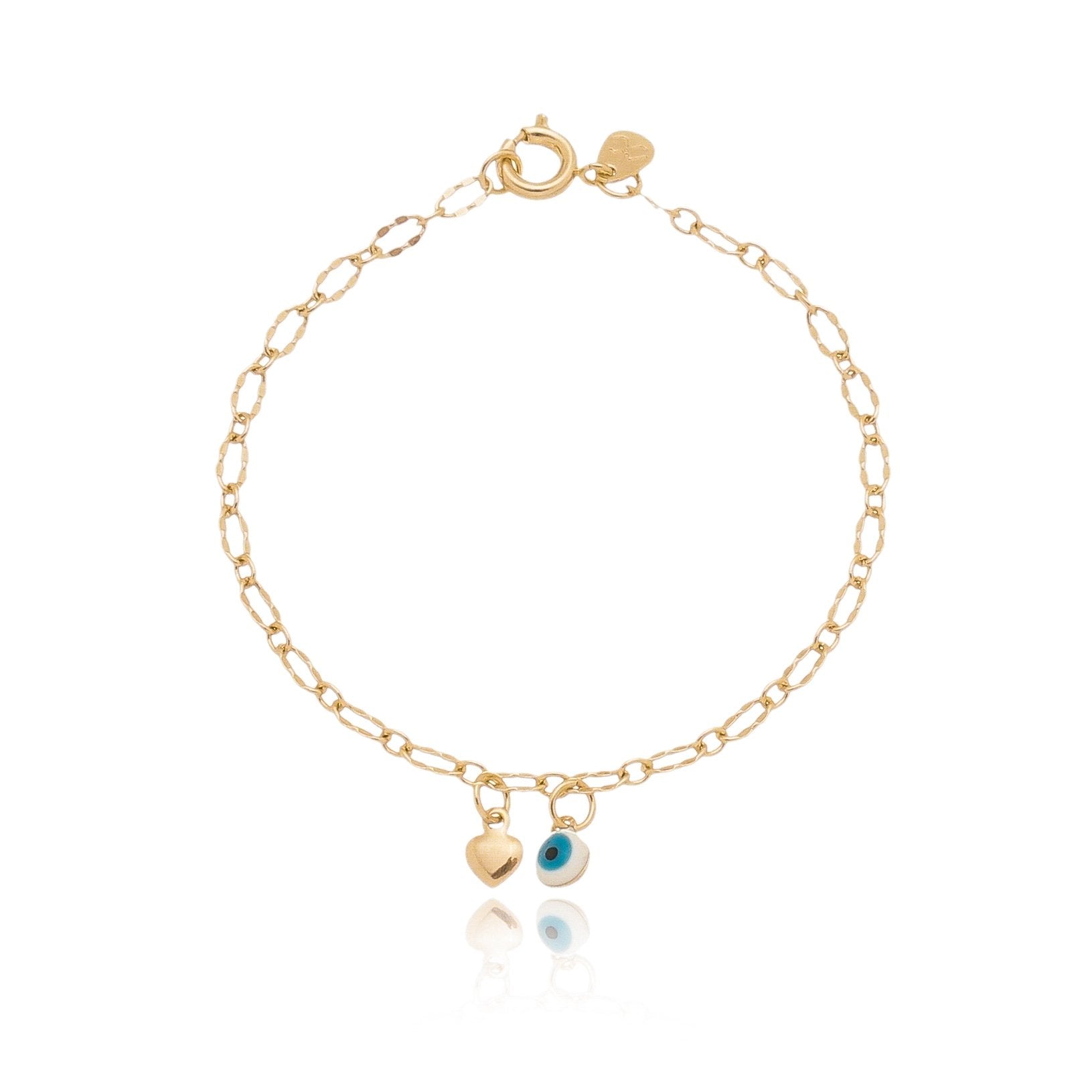 Pulseira infantil com olho grego banhada a ouro 18k - Biju & Cia.