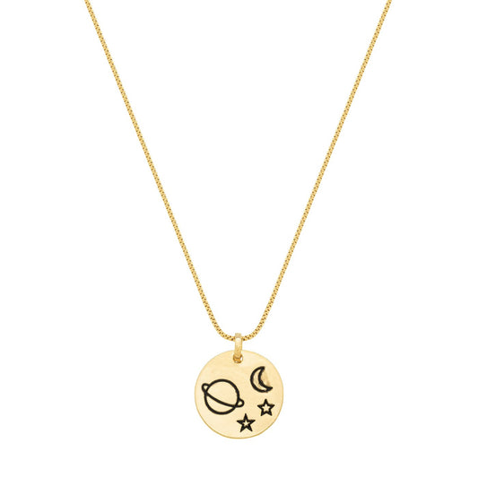 Gargantilha astros banhada a ouro 18k - Biju & Cia.