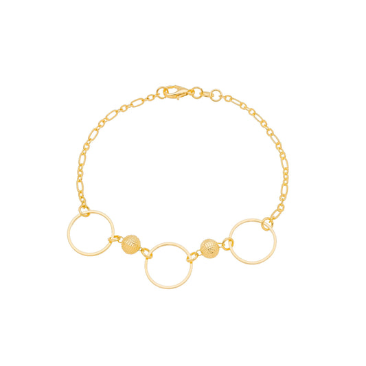 Pulseira círculos e bolinhas craqueladas banhada a ouro 18k