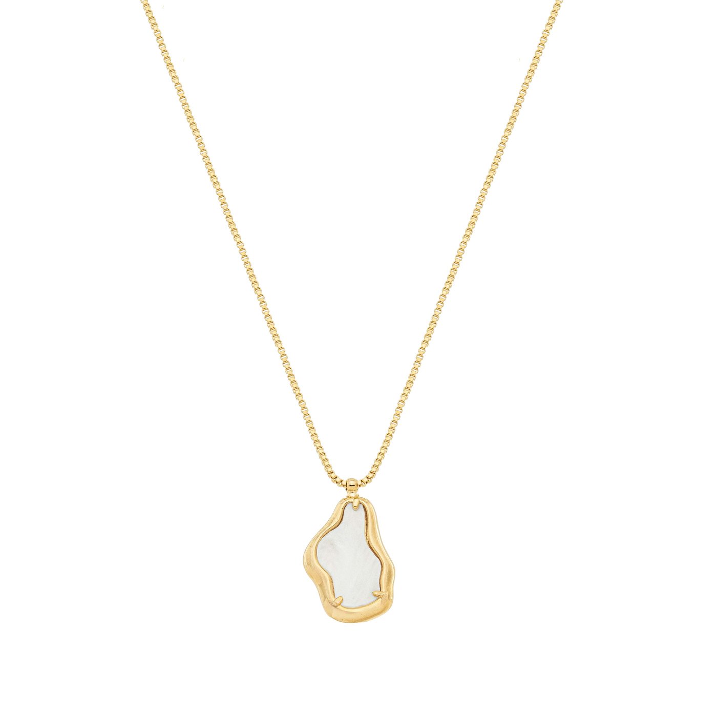 Gargantilha orgânica com acrílico banhada a ouro 18k - Biju & Cia.