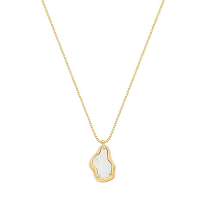 Gargantilha orgânica com acrílico banhada a ouro 18k - Biju & Cia.