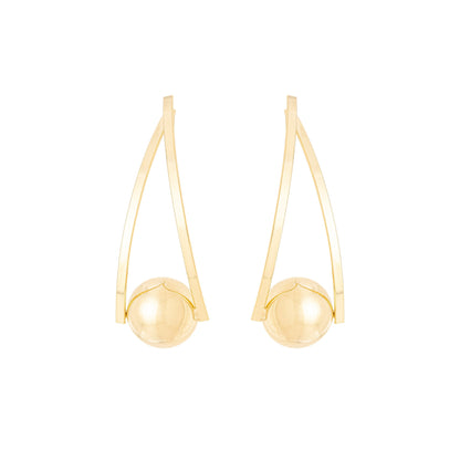 Brinco com bola banhado a ouro 18k - Biju & Cia.