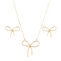 Conjunto de laço liso banhado a ouro 18k - Biju & Cia.