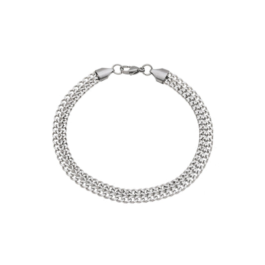 Pulseira trabalhada em aço inox - Biju & Cia.