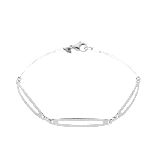 Pulseira oval em aço inox - Biju & Cia.