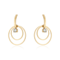Brinco de círculos com zircônia banhado a ouro 18k - Biju & Cia.